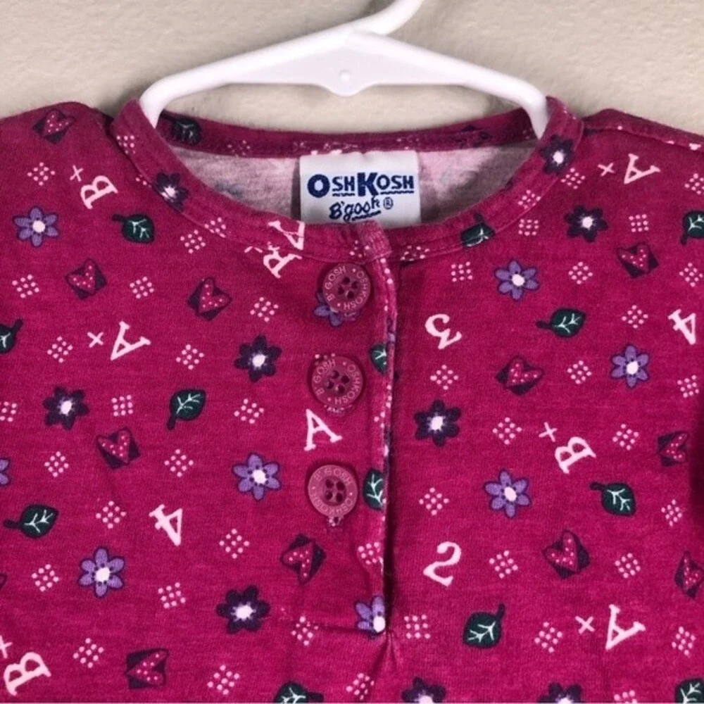 Vintage Y2K OshKosh B’Gosh ABC Floral Dress Purple Cotton 2T